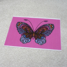 Bavlněný panel s motýlem - růžový
