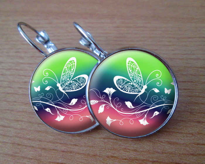 COOL VISACÍ NÁUŠNICE - Duhový motýlek