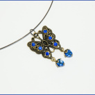 Motýl - modrý náhrdelník