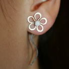 Náušnice KVĚTINA - chirurgická ocel - bílý Jadeit