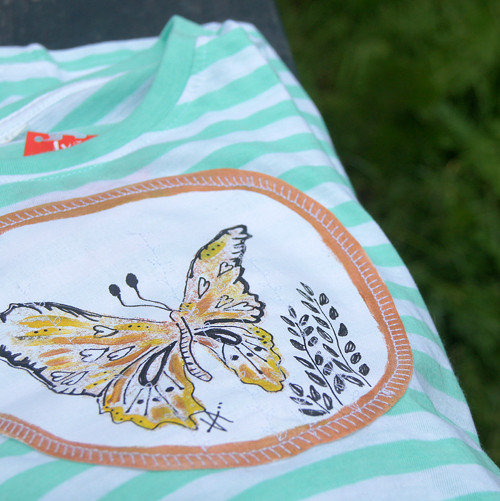 Dámské pruhaté M-L-XL s motýlem