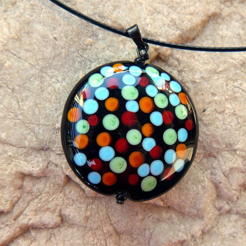 Náhrdelník puntíkatá čočka