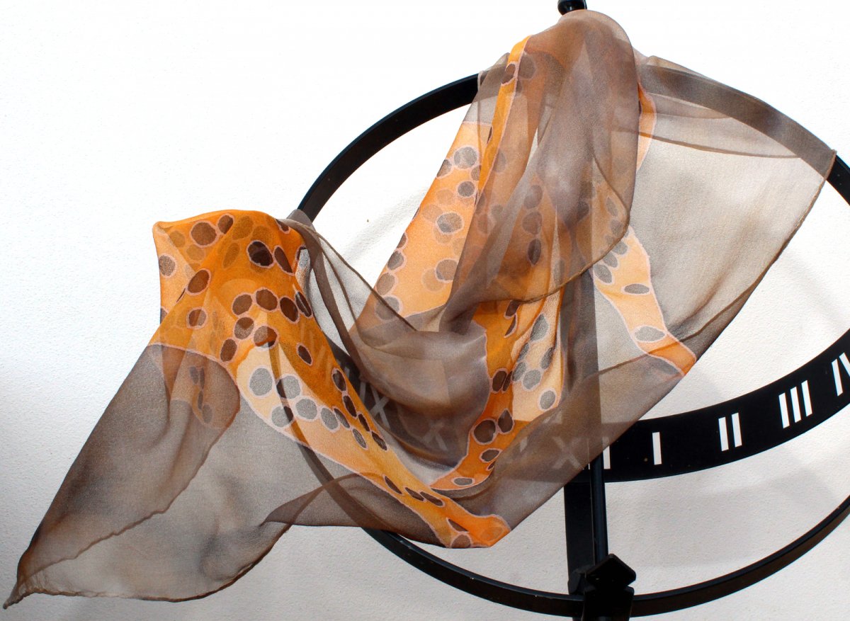 Šifonová šála: Bubliny hnědé