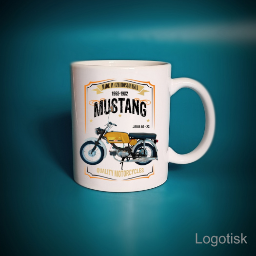 Hrnek s potiskem RETRO JAWA MUSTANG