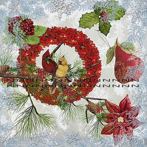 Bavlněná látka - panel  vánoční MV55