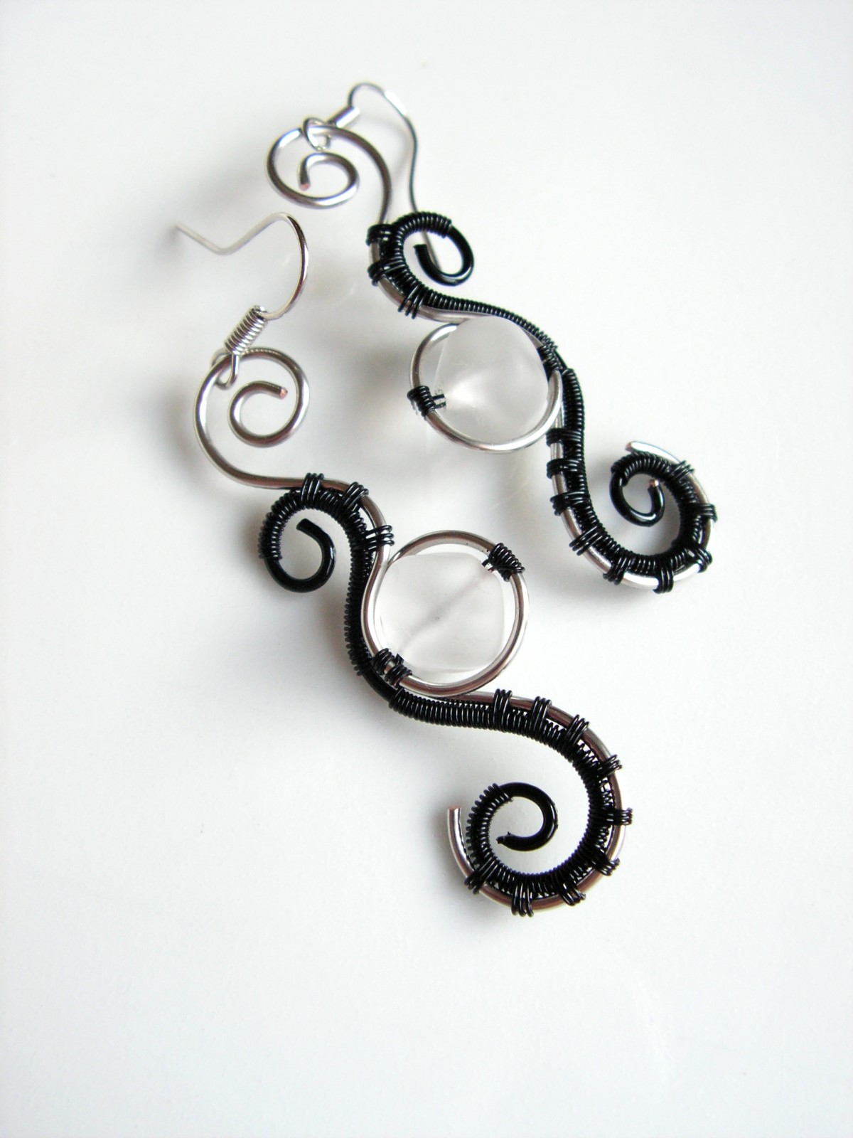 Náušnice "Kapka rosy v bílém"