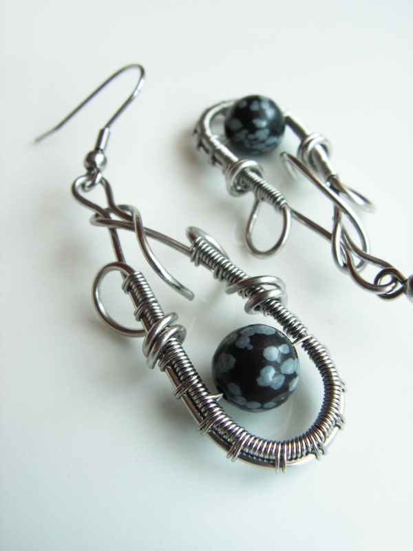 Náušnice "Smyslnost"obsidián