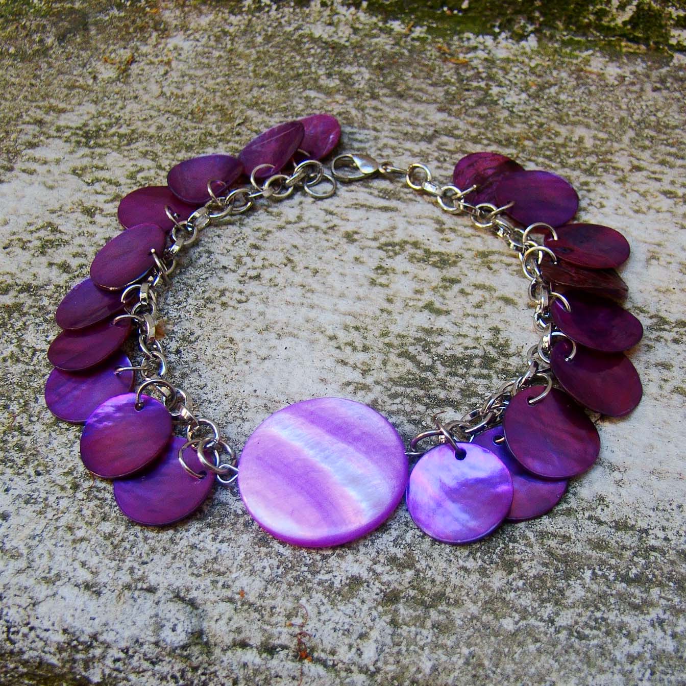 náramek Fialová perleť