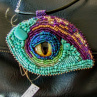 Aztécké fialové oko, brož i náhrdelník 2v1