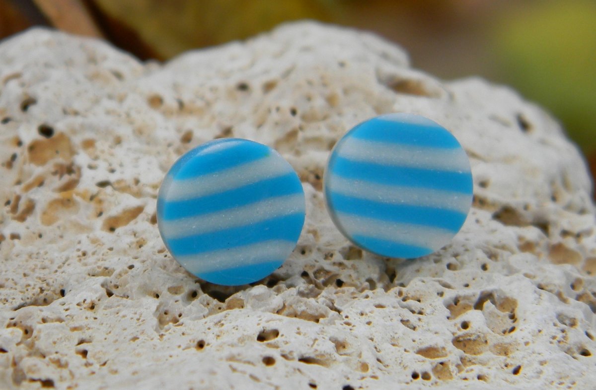 Náušnice sv.modré pruhy