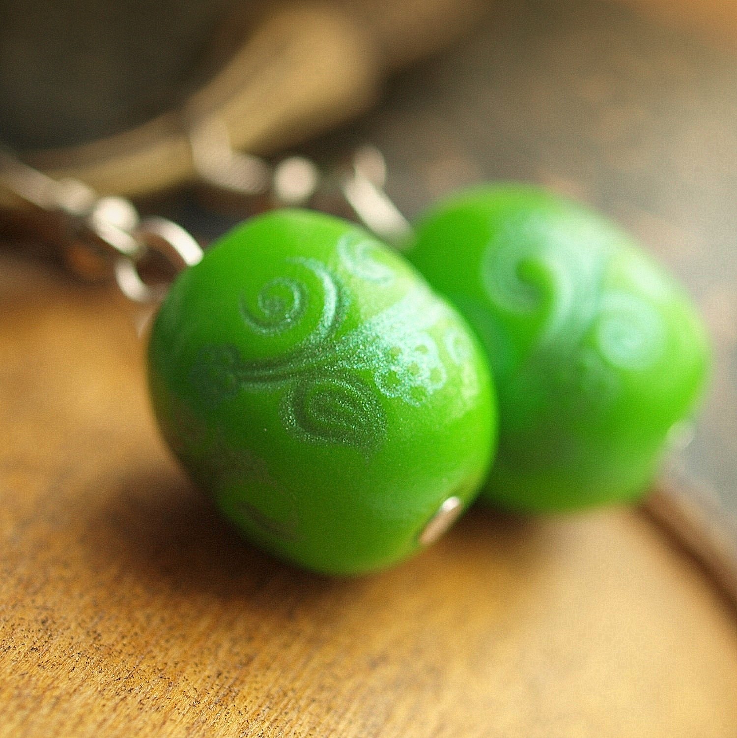 Náušnice - limetka