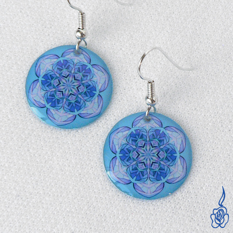 Náušnice s modrou mandalou