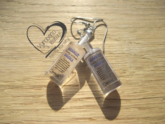Vtipné alkohol náušnice - vodka