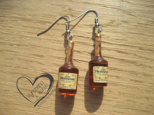Vtipné alkohol náušnice - koňak