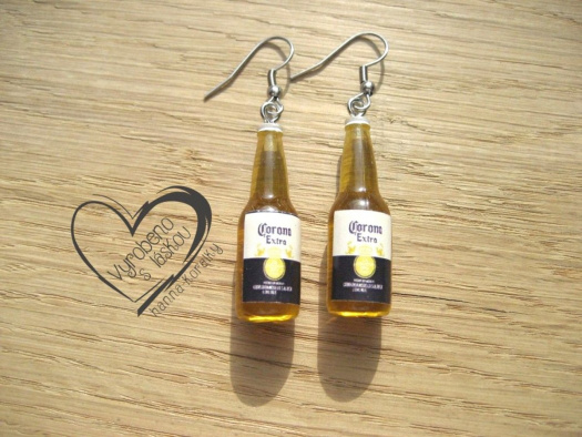 Pivní náušnice - žluté pivo