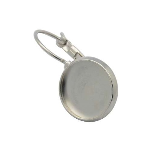 Náušnice s lůžkem 14mm - platinové - 2ks