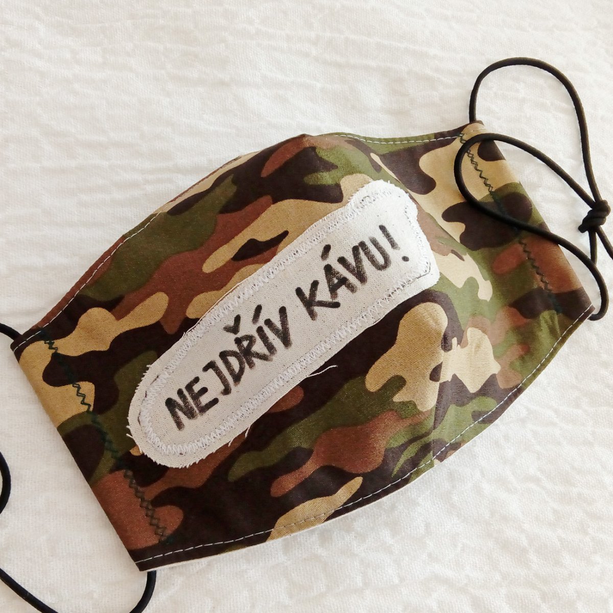 Maskáčová rouška Nejdřív kávu!!!