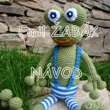NÁVOD  Emil Žabák -  žabák v retro plavkách - háčkovaná maxi hračka.