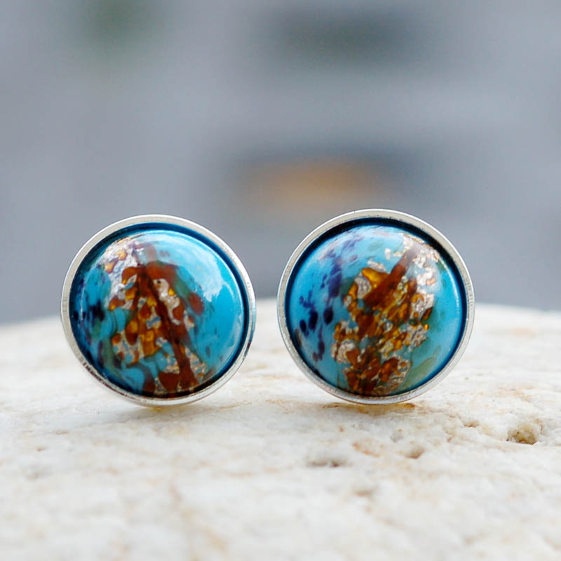 Tyrkysové se zlatem 10 mm