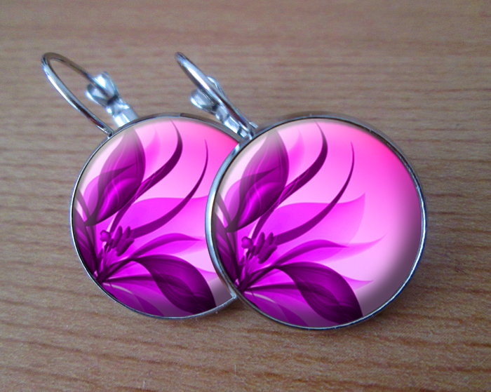 COOL VISACÍ NÁUŠNICE - Fialový květ