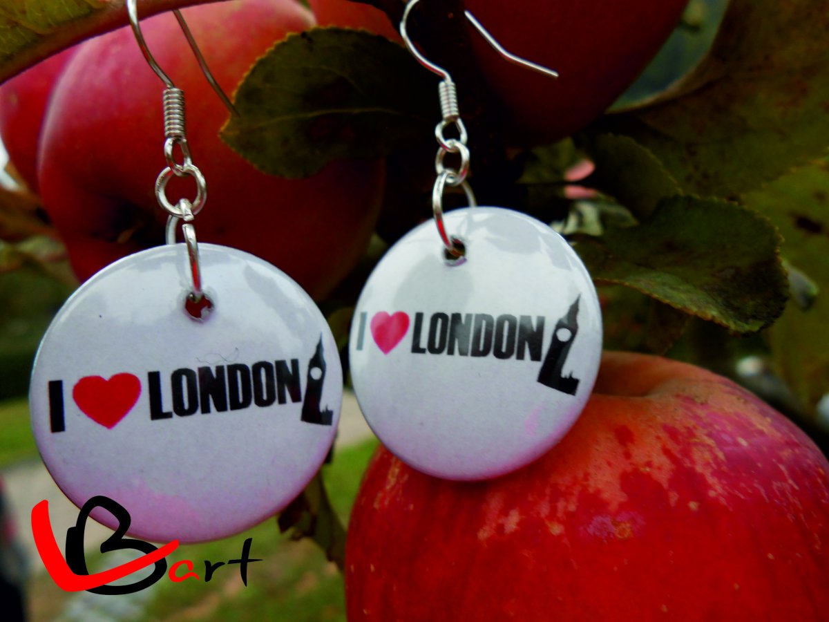 Náušnice - Placky - I ♥ LONDON NUP4