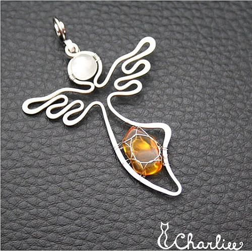 ANDĚL- JANTAR+ULEXIT- tepaný- hypoalergenní chirurgická ocel