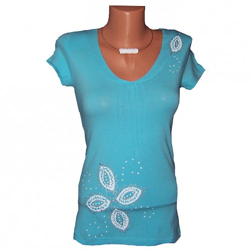 Tyrkysové s bílými lístky vel. 34