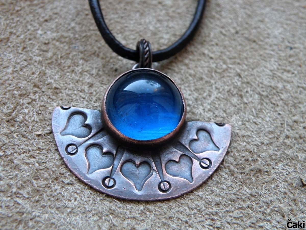 Přívěšek - modré slunce a měsíc