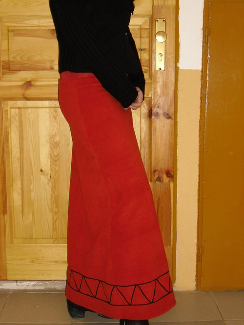 Fleecová sukně terakota