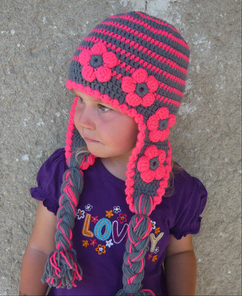 Háčkovaná ušanka neonová.....