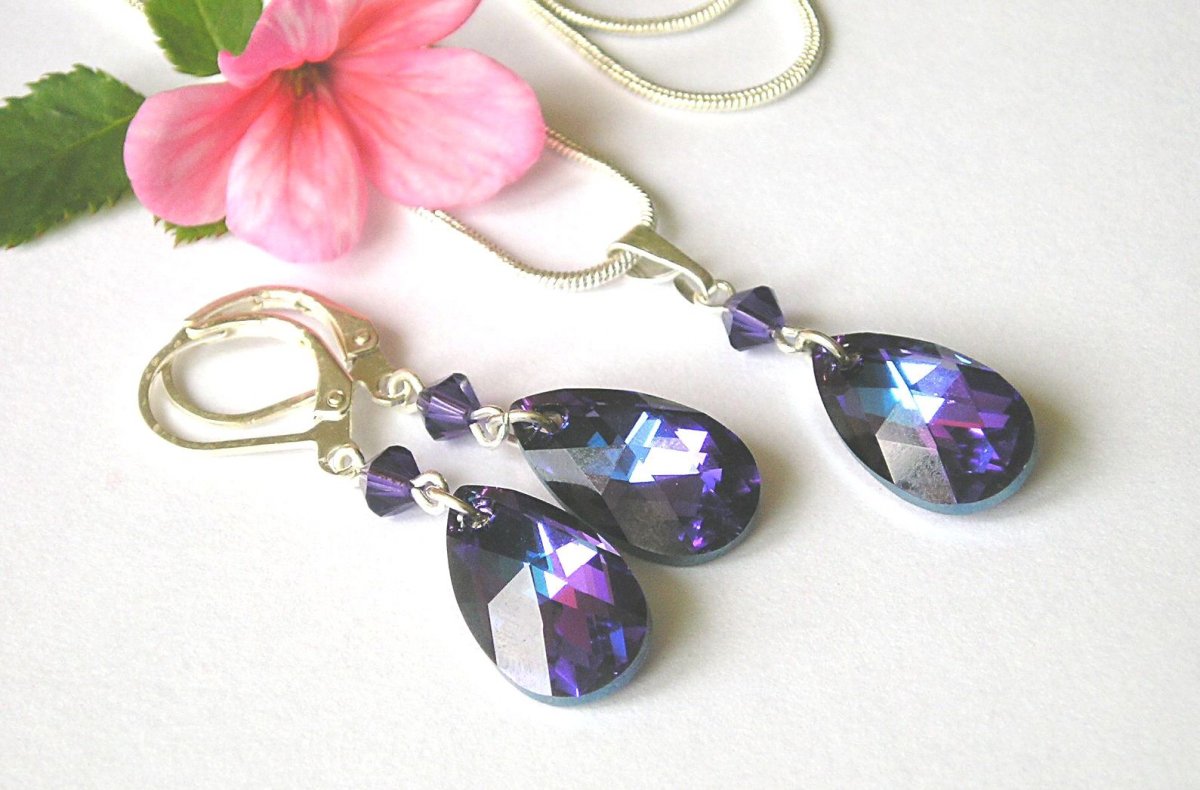 Swarovski kapky Heliotrope..