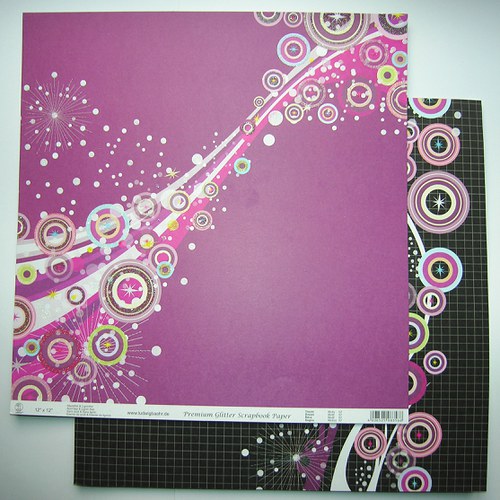 Papír na scrapbook oboustranný s glitry Dream