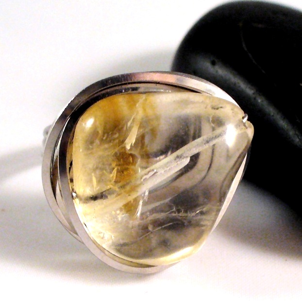 PRSTEN Citrínové srdce