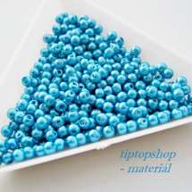 Plastové korálky 3mm, modré (4,10g -cca400ks)