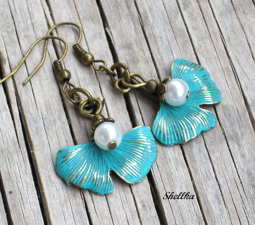 Náušnice s ginko listy