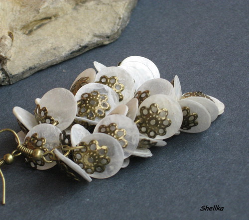 Náušnice penízkové s kaplíky 8