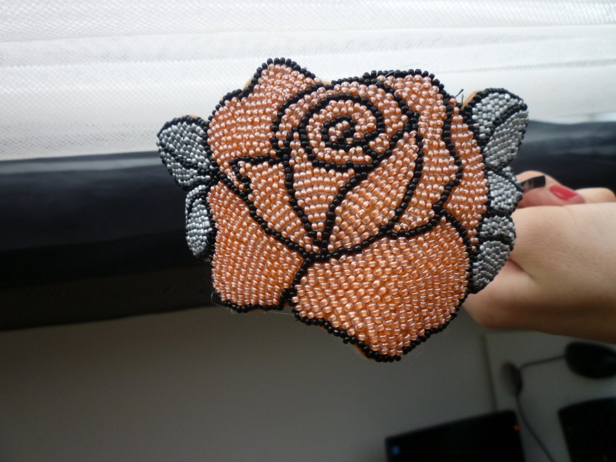 čelenka do vlasů - Meruňková růže