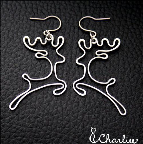 Náušnice - ŠŤASTNÍ SOBÍCI - tepané - hypoalergenní chirurgická ocel