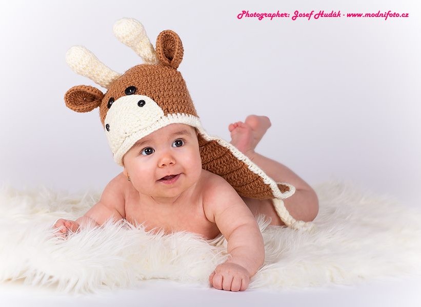 Háčkovaný komplet "žirafa" 