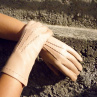 Béžové dámské kožené rukavice bezpodšívkové
