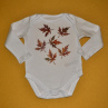 Dětské body s listy dlouhý rukáv, 12-18 měs.