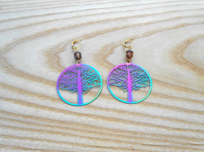 Náušnice kruhy duhové