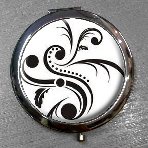 Zrcátko Černobílý ornament