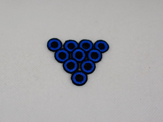 Vyšívané oči modré 1,5cm 1 pár