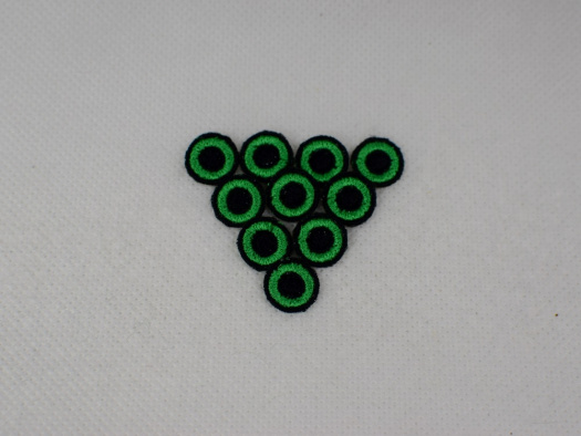 Vyšívané oči zelené 1,5cm 1 pár