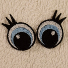 Vyšívané oči sv. modré s řasami 3 cm 1 pár