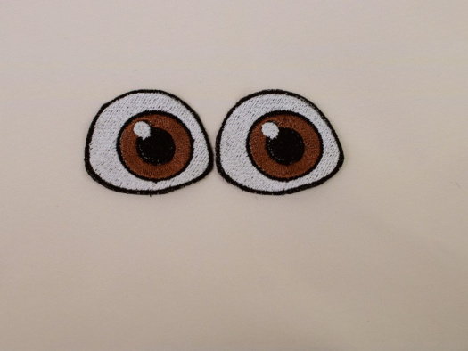 Vyšívané oči 4,5x4cm hnědé 1 pár