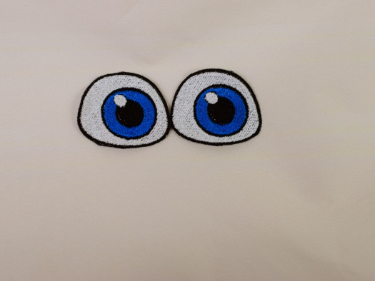 Vyšívané oči 4,5x4cm modré 1 pár