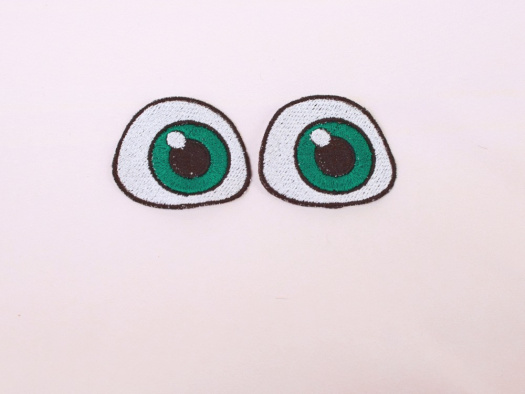 Vyšívané oči 4,5x4cm petrolejové 1 pár