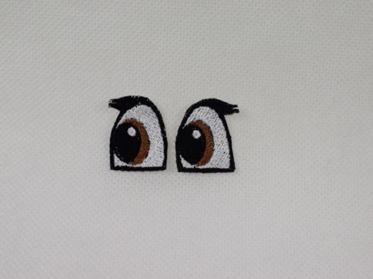 Vyšívané oči s řasami 2x3cm 1 pár